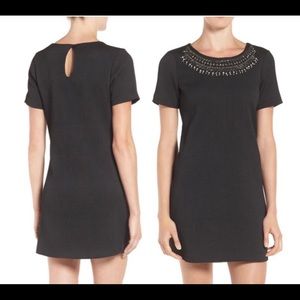 Cupcakes & Cashmere Madora Embellished Textured Shift Dress